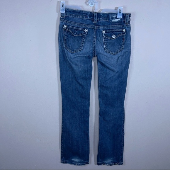 SIZE 28X34 MEK JEANS BLUE DENIM JEANS BOOT CUT PANTS COTTON BLEND - Picture 4 of 14